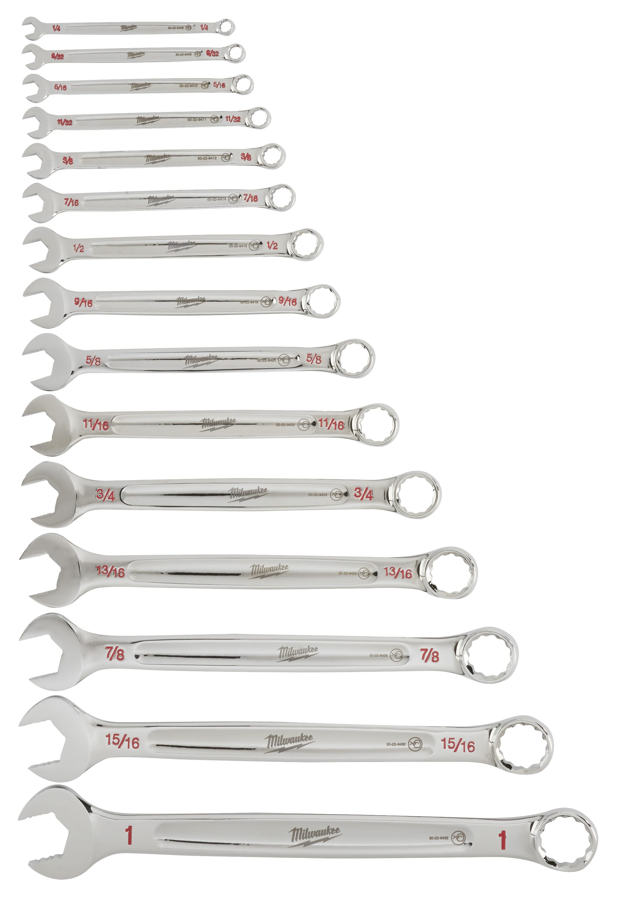 Milwaukee® 48-22-9415 Combination Wrench Set, 15 Pieces